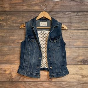Vince Camuto Lace Back Denim Vest